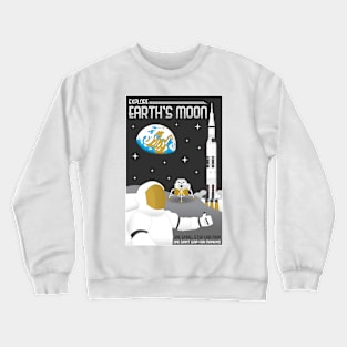 Explore Earth's Moon Travel Poster Crewneck Sweatshirt